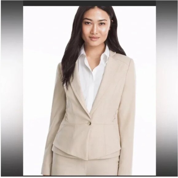 NWT Size 8/10 White House Black Market Toasted Sesame Skirt & Suit Jacket (ABBA) - Picture 1 of 16